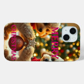 プードル祝の二つのクリスマス Case-Mate iPhoneケース (裏面 (横))