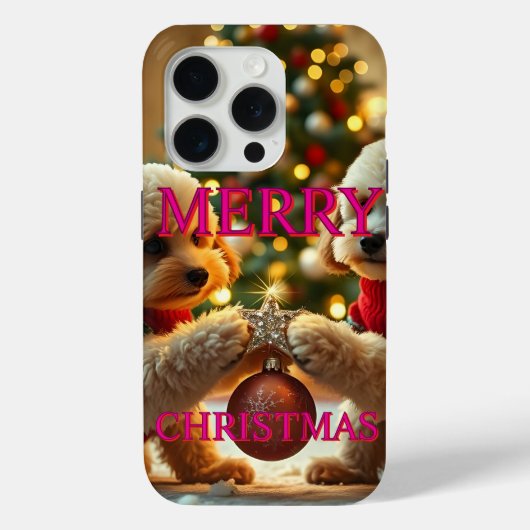 プードル祝の二つのクリスマス Case-Mate iPhoneケース (裏面)