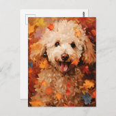 プードル秋の感謝祭 ポストカード (正面/裏面)