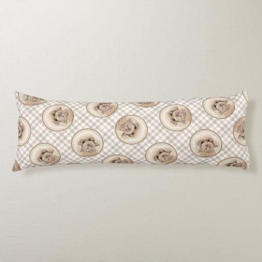 プードル絵を描のおもちゃアプリコットクリームオリジナルドッグアート ボディピロー (正面)