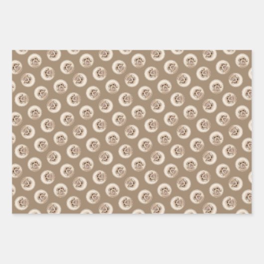 プードル絵を描のおもちゃアプリコットクリームオリジナルドッグアート ラッピングペーパーシート (正面3)