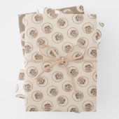 プードル絵を描のおもちゃアプリコットクリームオリジナルドッグアート ラッピングペーパーシート (インサイチュ)