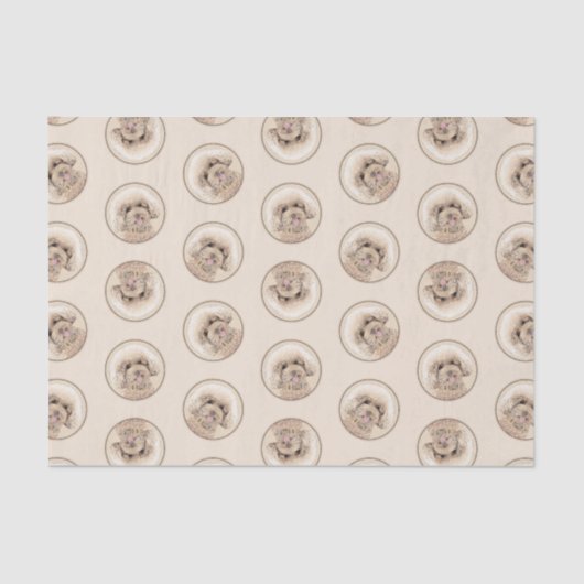 プードル絵を描のおもちゃアプリコットクリームオリジナルドッグアート 薄葉紙 (正面)