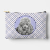 プードル絵を描のミニチュアトイシルバーグレードッグアート アクセサリーポーチ (正面)