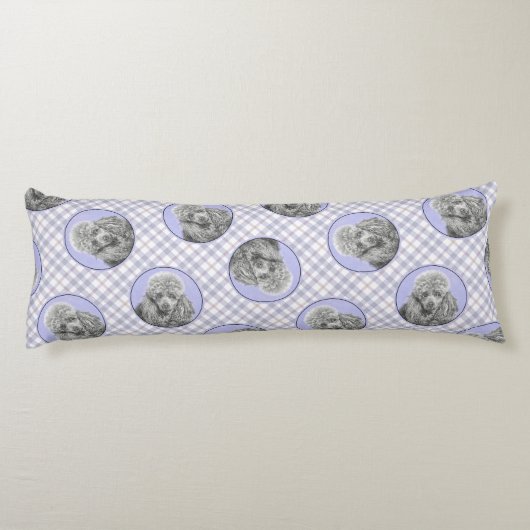 プードル絵を描のミニチュアトイシルバーグレードッグアート ボディピロー (裏面)