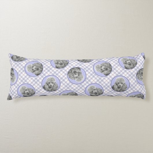 プードル絵を描のミニチュアトイシルバーグレードッグアート ボディピロー (正面)