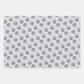 プードル絵を描のミニチュアトイシルバーグレードッグアート ラッピングペーパーシート (正面3)