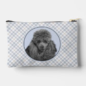 プードル絵を描のミニチュアトイブラックペットドッグアート アクセサリーポーチ (裏面)