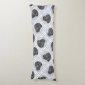 プードル絵を描のミニチュアトイブラックペットドッグアート ボディピロー (正面縦)