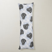 プードル絵を描のミニチュアトイブラックペットドッグアート ボディピロー (裏面 (縦))