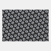 プードル絵を描のミニチュアトイブラックペットドッグアート ラッピングペーパーシート (正面3)