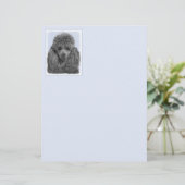 プードル絵画のミニチュアトイブラックオリジナルアート (スタンド正面)