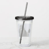 プードル絵画のミニチュアトイブラックオリジナルアート アクリルタンブラー (裏面)