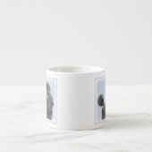 プードル絵画のミニチュアトイブラックオリジナルアート エスプレッソカップ (正面)