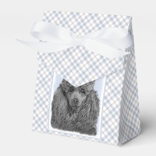 プードル絵画のミニチュアトイブラックオリジナルアート フェイバーボックス (正面サイド)