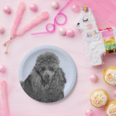 プードル絵画のミニチュアトイブラックオリジナルアート ペーパープレート (パーティー)