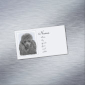 プードル絵画のミニチュアトイブラックオリジナルアート マグネット名刺 (インサイチュ)