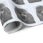 プードル絵画のミニチュアトイブラックオリジナルアート ラッピングペーパー (ロールコーナー)