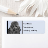 プードル絵画のミニチュアトイブラックオリジナルアート ラベル (インサイチュ)