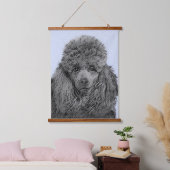 プードル絵画のミニチュアトイブラックオリジナルアート 吊り下げ型タペストリー (寝室)