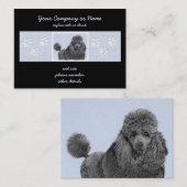 プードル絵画のミニチュアトイブラックオリジナルアート 名刺 (正面/裏面)