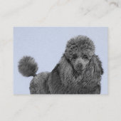 プードル絵画のミニチュアトイブラックオリジナルアート 名刺 (裏面)