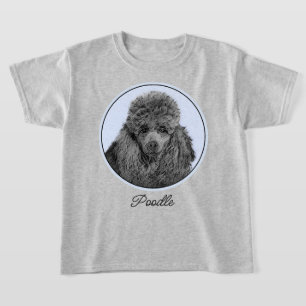 プードル絵画のミニチュアトイブラックオリジナルアート Tシャツ