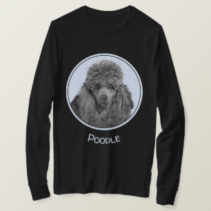 プードル絵画のミニチュアトイブラックオリジナルアート Tシャツ