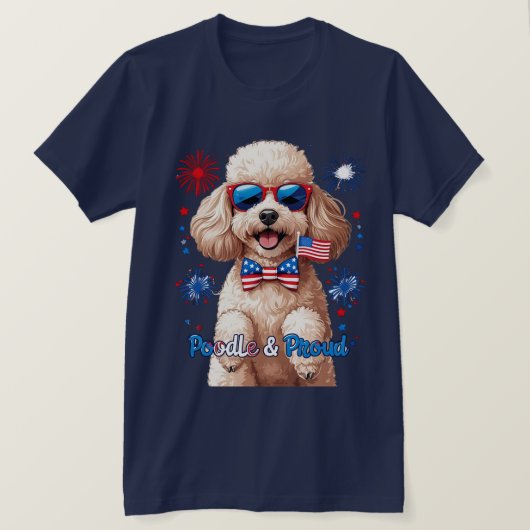 プードル誇りを持ったと – 7月犬Tシャツ4日 Tシャツ (デザイン正面)