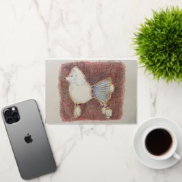 プードル誕生日カード 箔グリーティングカード