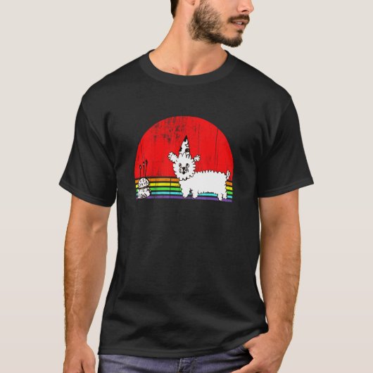 プードル誕生日スケッチ Tシャツ (正面)