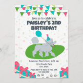 プードル誕生日招待状 招待状 (正面/裏面)