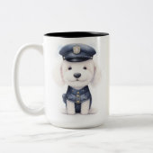 プードル警官の行動…トラブルを嗅ぎ分ける ツートーンマグカップ (左)