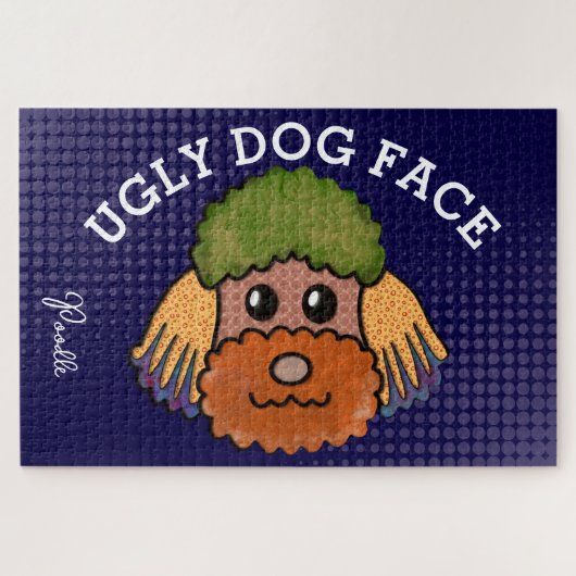 プードル醜い犬の顔1000ピース ジグソーパズル (横)