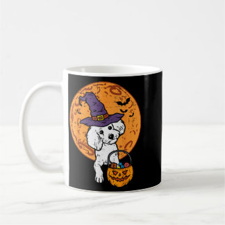 プードル魔女月ジャックオランタン・ハロウィン犬・男性 コーヒーマグカップ