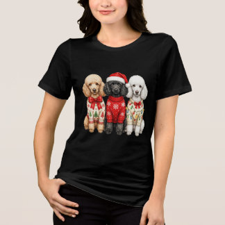 プードル3兄弟のクリスマス トライブレンドTシャツ