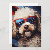 プードル7月4日の独立記念日 シーズンカード (正面/裏面)