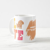 プードル かわいい犬パパ コーヒーマグカップ (正面左)