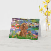 プードル（アプリコット10） – ユリ2 カード (黄色い花)