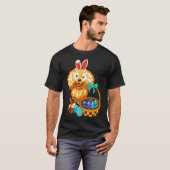 プードル イースター ホリデー ウサギの耳と卵 Tシャツ (正面フル)