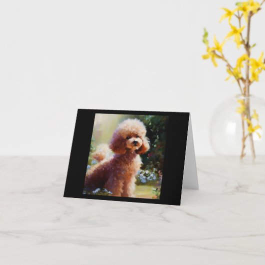プードル カード (黄色い花)