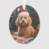 プードル　クリスマス,犬メモリアルギフト,ドッグラバーギフト オーナメント (正面)