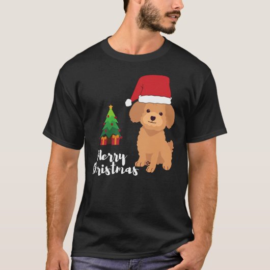 プードル・クリスマス Tシャツ (正面)