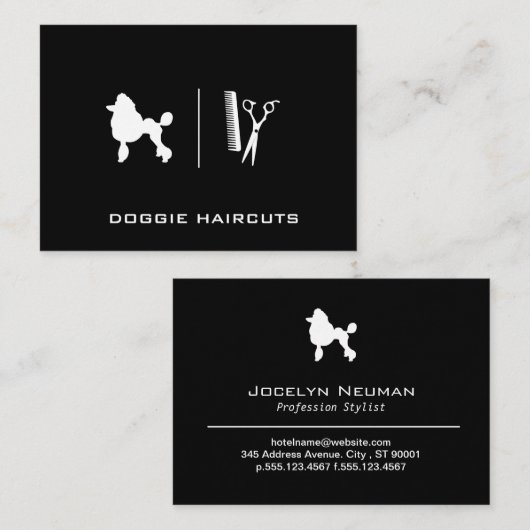 プードル | グルーミング 名刺 (正面/裏面)
