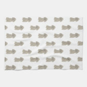 プードル（グレーシルバー） キッチンタオル (横)