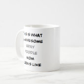 プードル、グレー、ママ素晴らし、 コーヒーマグカップ (正面左)