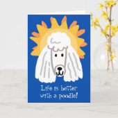 プードル・サンシャインの方が人生に勝る カード (黄色い花)