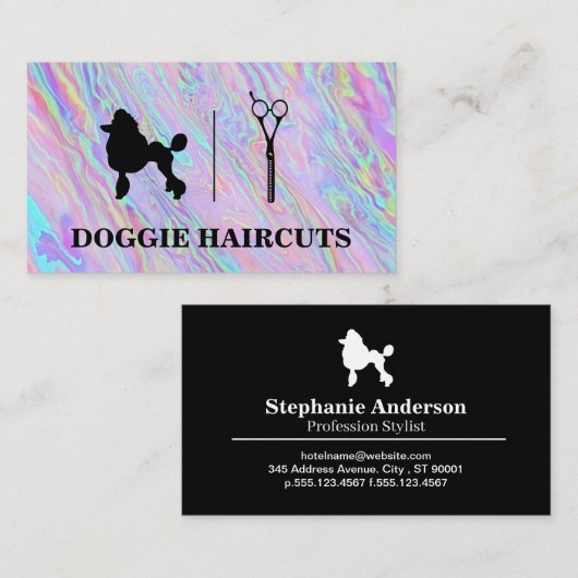 プードル |シザーズロゴ 名刺 (正面/裏面)