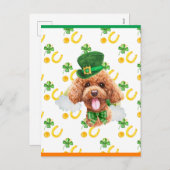 プードル・シャムロック・セントパトリックス・デイ シーズンポストカード (正面/裏面)