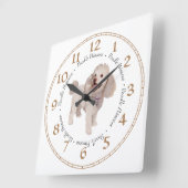 プードル スクエア壁時計 (傾斜)